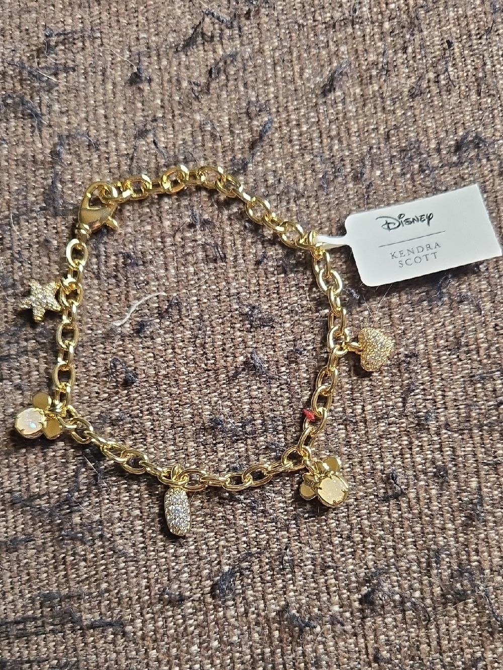 Kendra Scott Disney Gold Tone Charm Bracelet with Pave Accents NWT ✨️